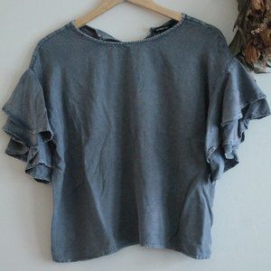 Grey Jean Top